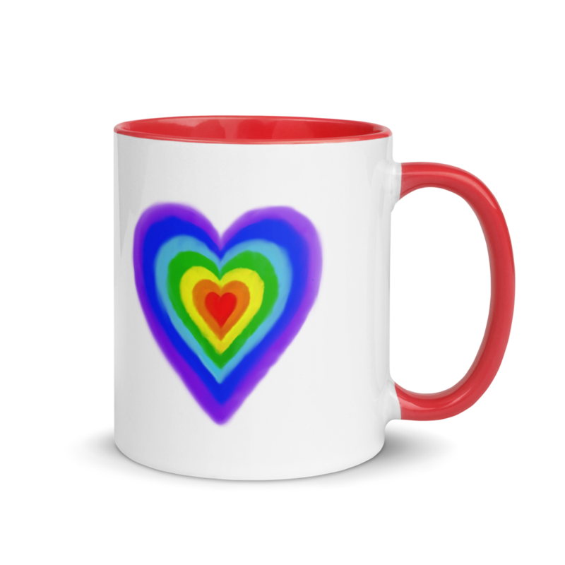 Rainbow Hearts Color-Inside Mug